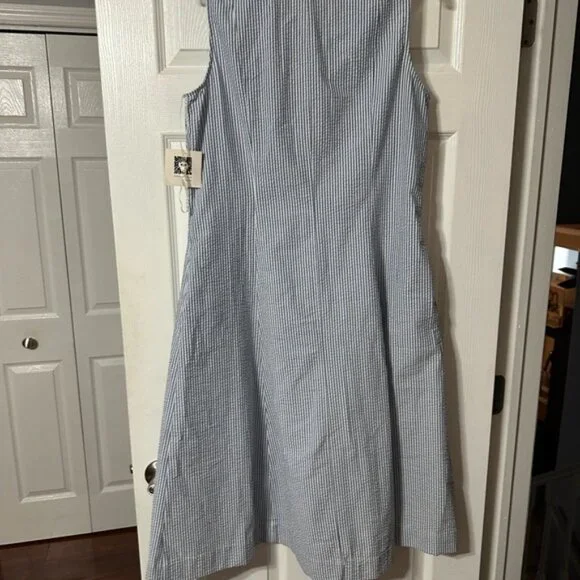 NWT Anne Klein Seersucker Sleeveless Shirt Dress - Picture 9 of 16